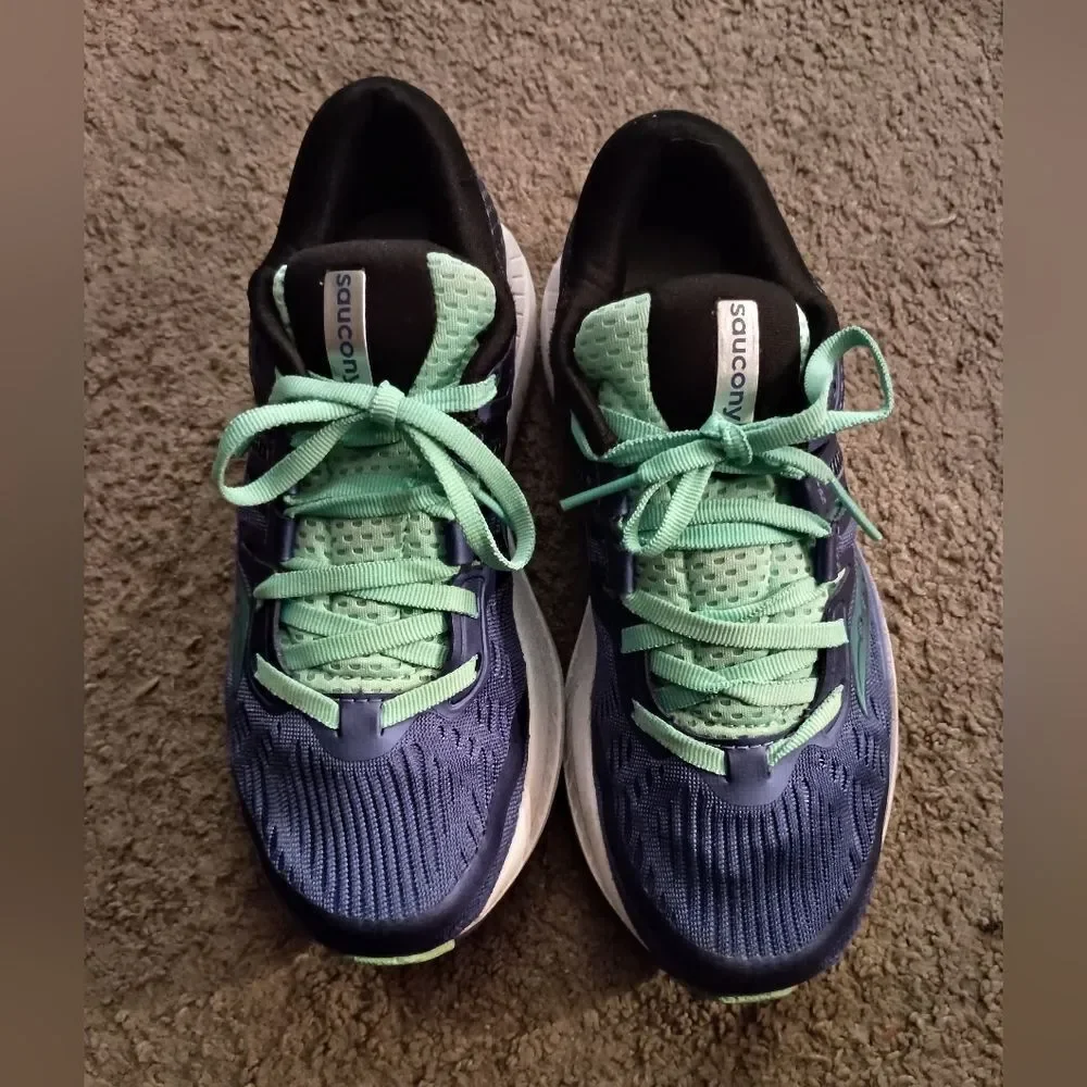 Saucony Womens Ride ISO S10444-35 Blue Running Sneakers Size 6.5 PRE-OWNED
